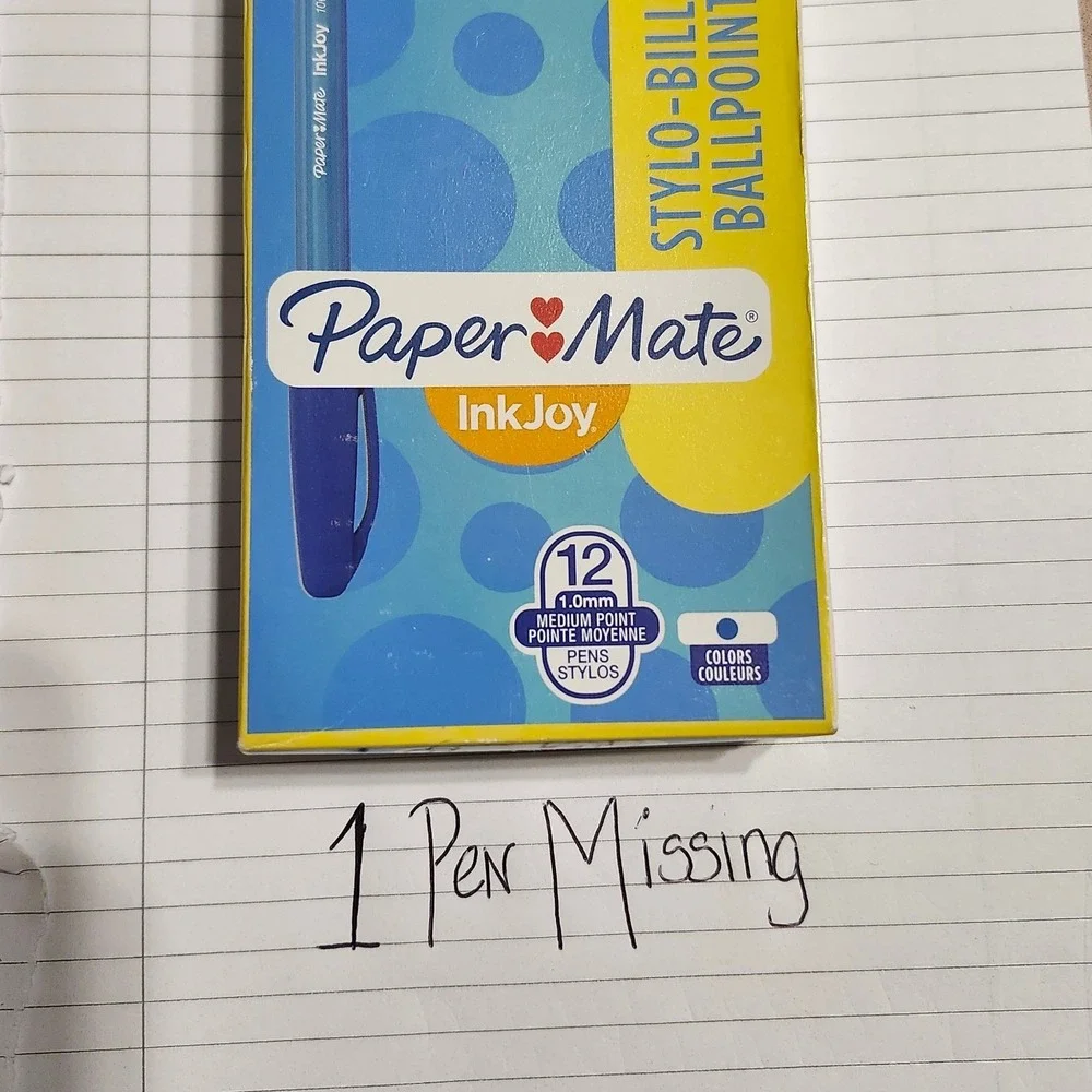 Paper Mate InkJoy 100 Blue Ballpoint Pens 1.0mm Medium Point 11 Count 1951256